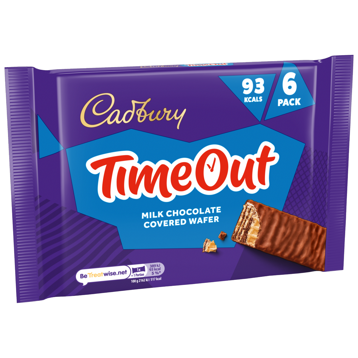Cadbury Timeout 6-pack Milk Chocolate Wafer Biscuit Bars Multipack (6x 18g bars) 108 g
