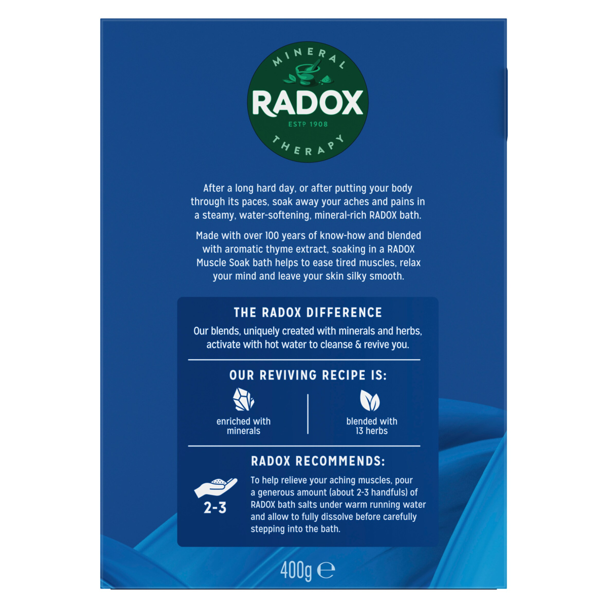 Radox Mineral Therapy Bath Salts Muscle Soak 400 g