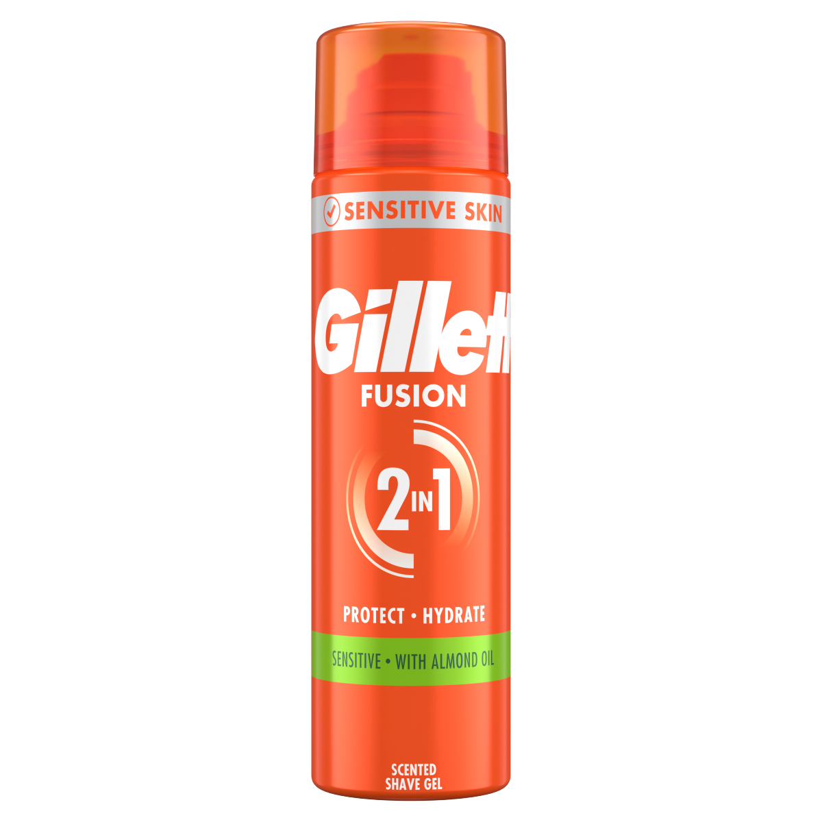 Gillette Fusion Shave Gel with Almond Oil, For Sensitive Skin, 200ml