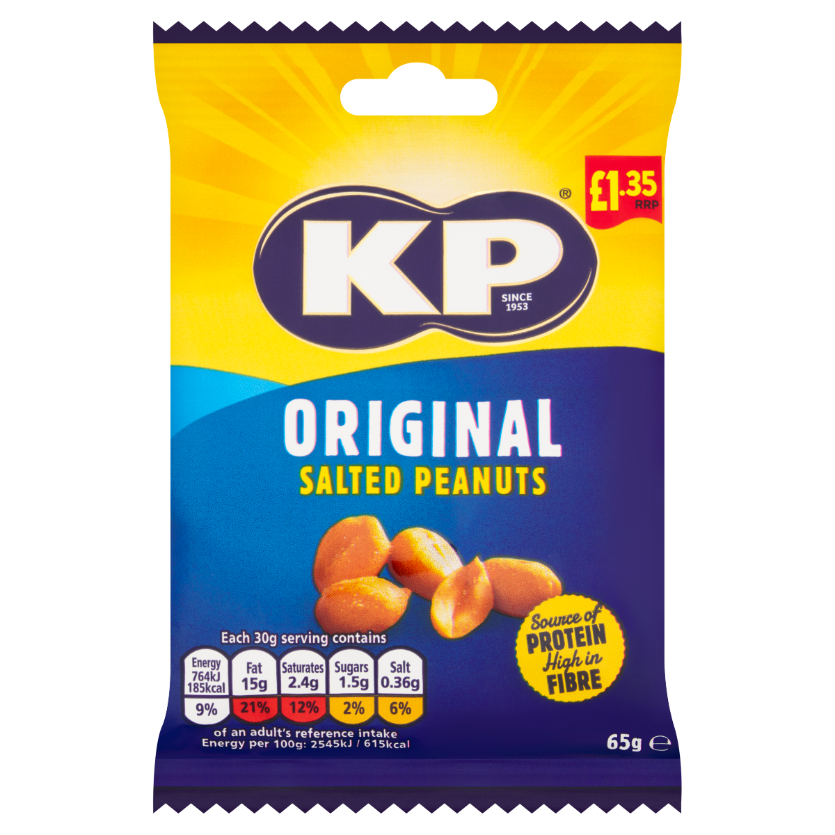 KP Original Salted Peanuts 65g