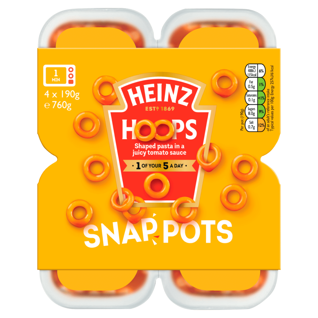 Heinz Hoops Snap Pots 4 x 190g (760g)