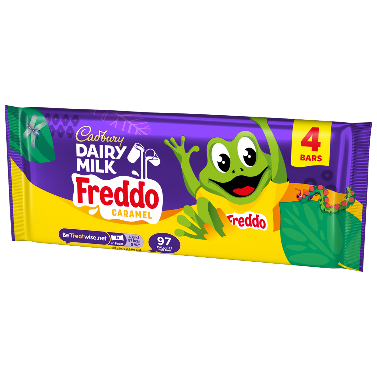 Cadbury Dairy Milk Caramel Freddo Chocolate Bar 4 Pack Multipack 78g (4 x 19.5g)