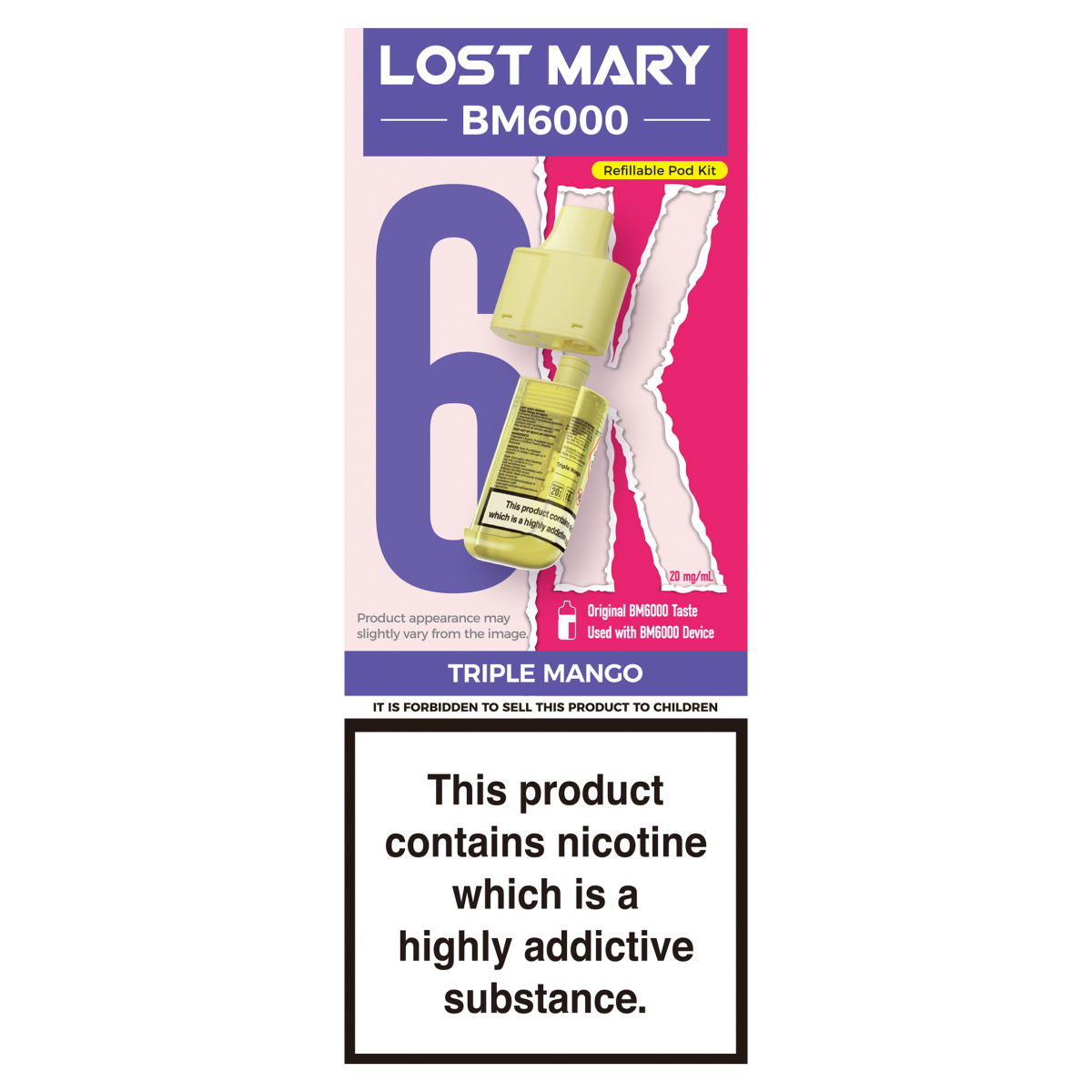 Lost Mary BM6000 Triple Mango Refillable Pod Kit 20mg/ml