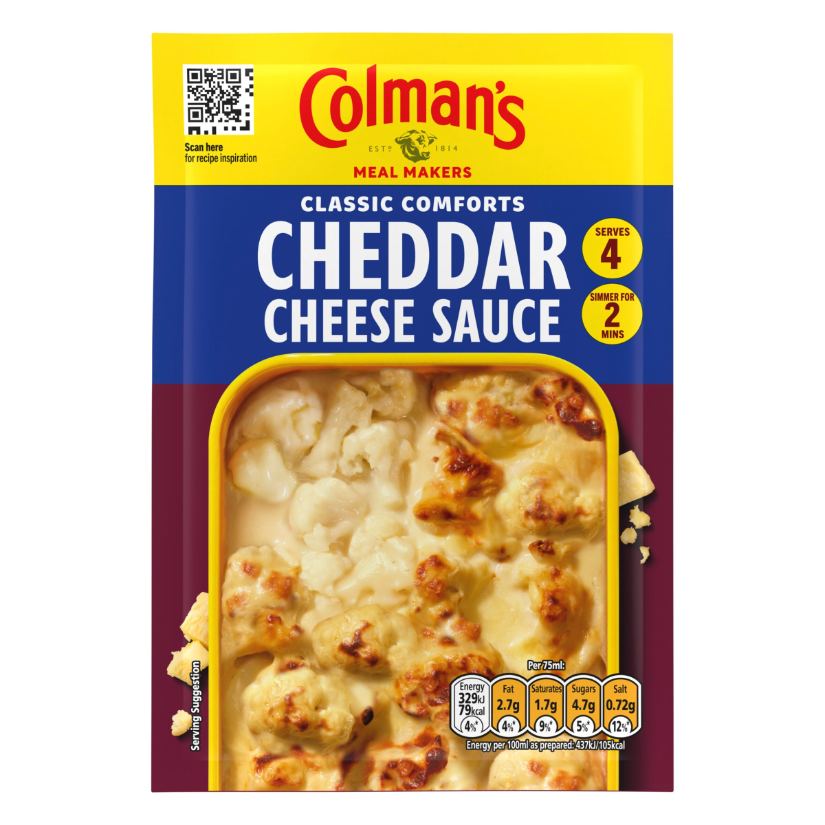 Colman’s Classic Comforts Meal Maker Cheddar Cheese Sauce 40 g