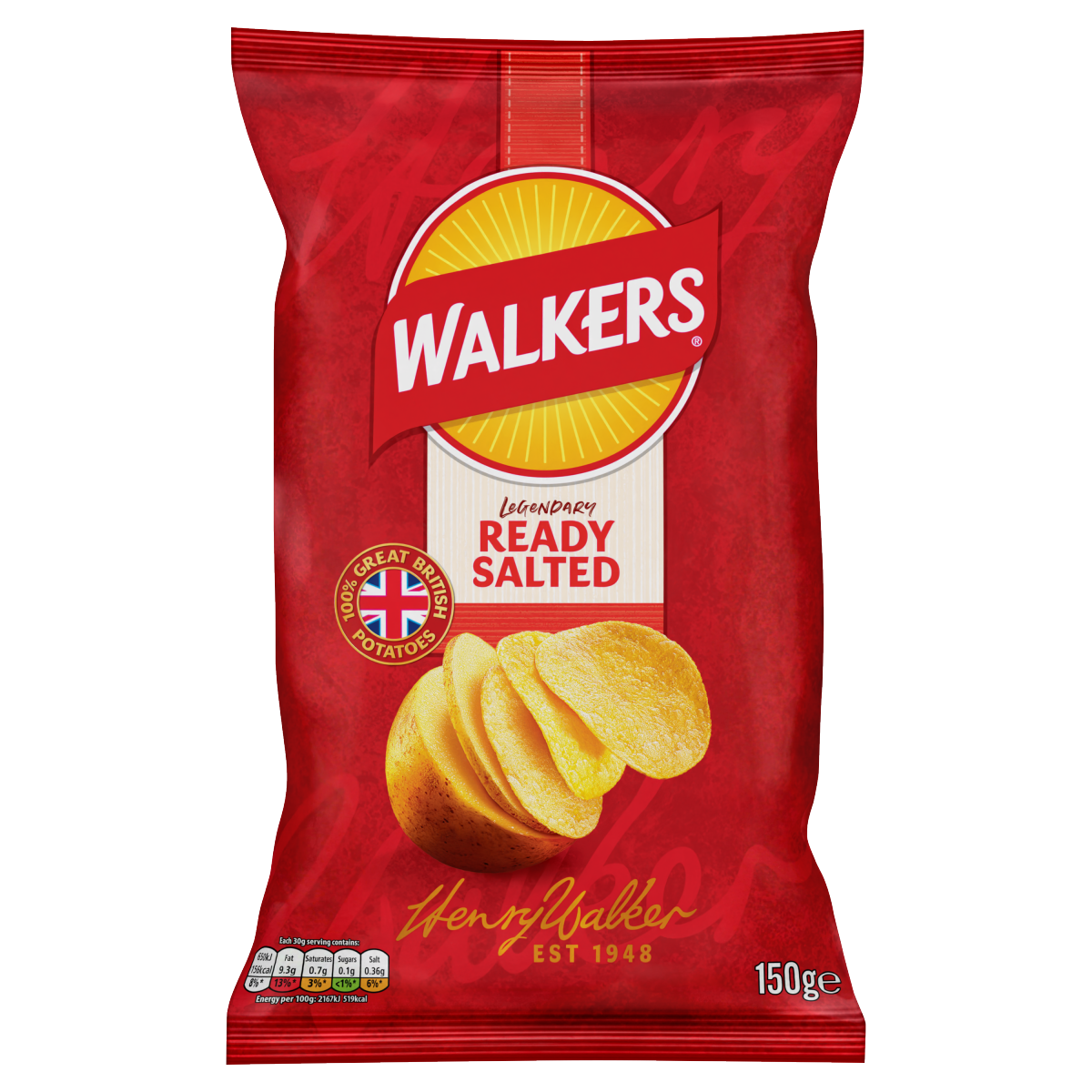 Walkers Ready Salted Sharing Crisps 150g