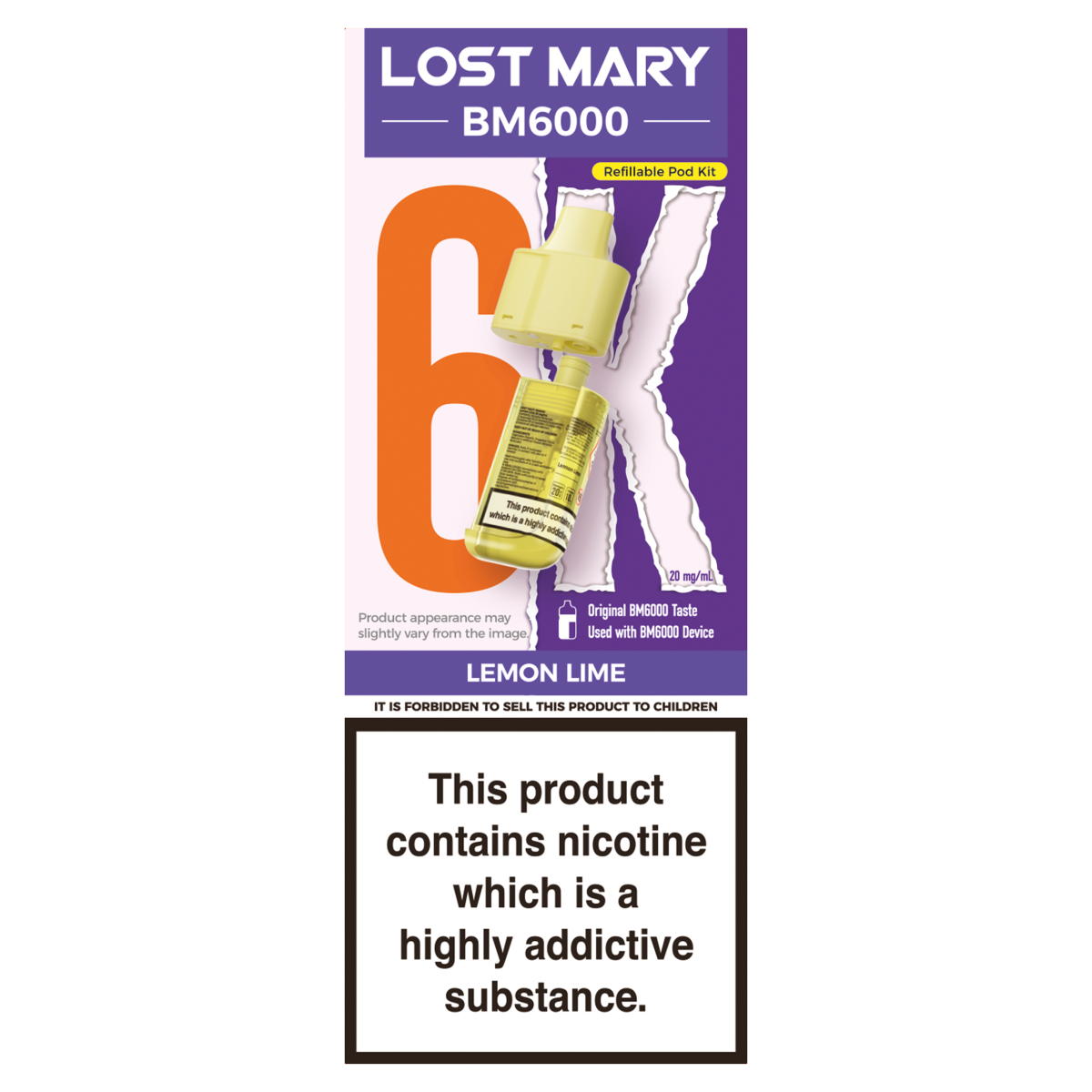 Lost Mary BM6000 Lemon Lime Refillable Pod Kit 20mg/ml