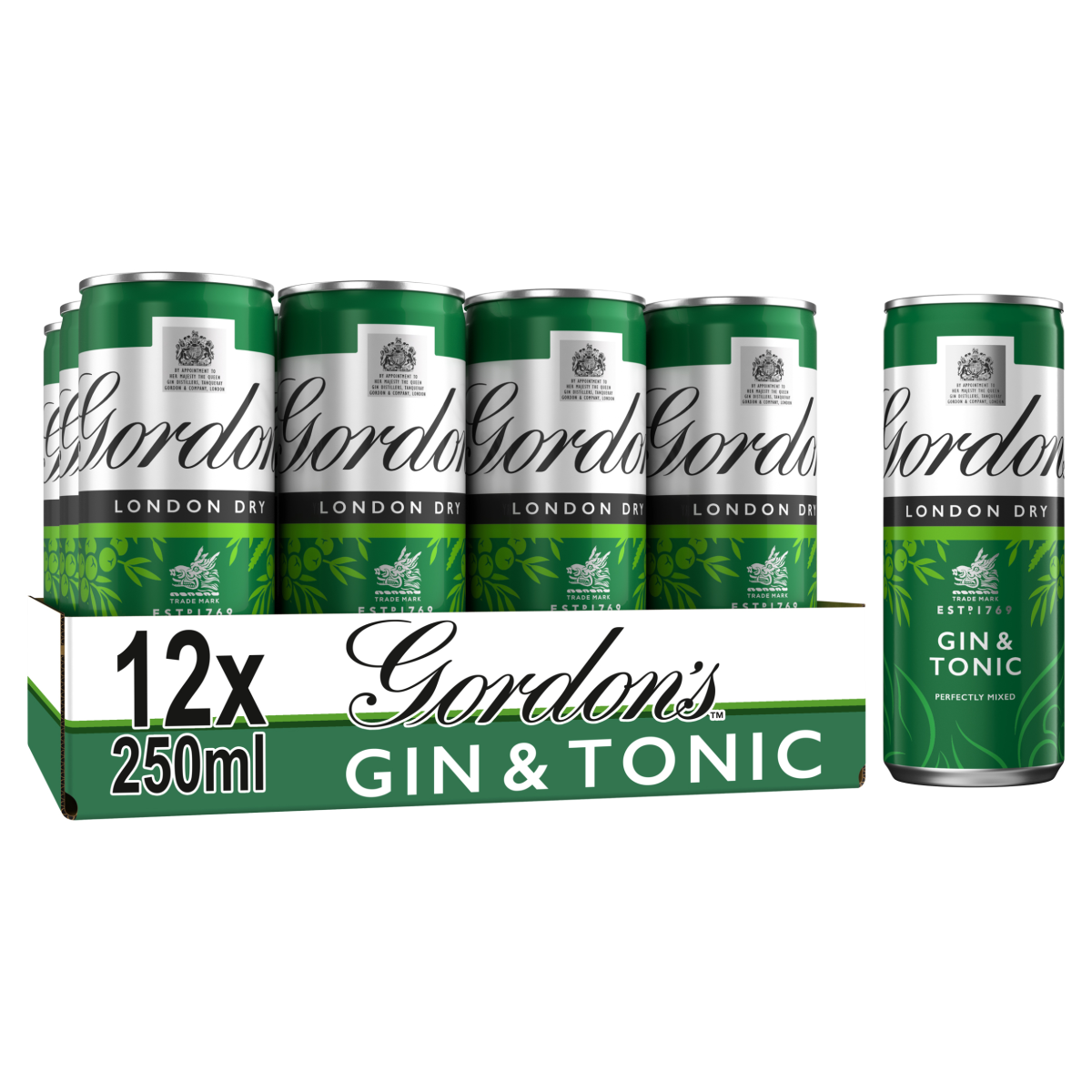 Gordon’s London Dry Gin & Tonic 5% vol 12 x 250ml