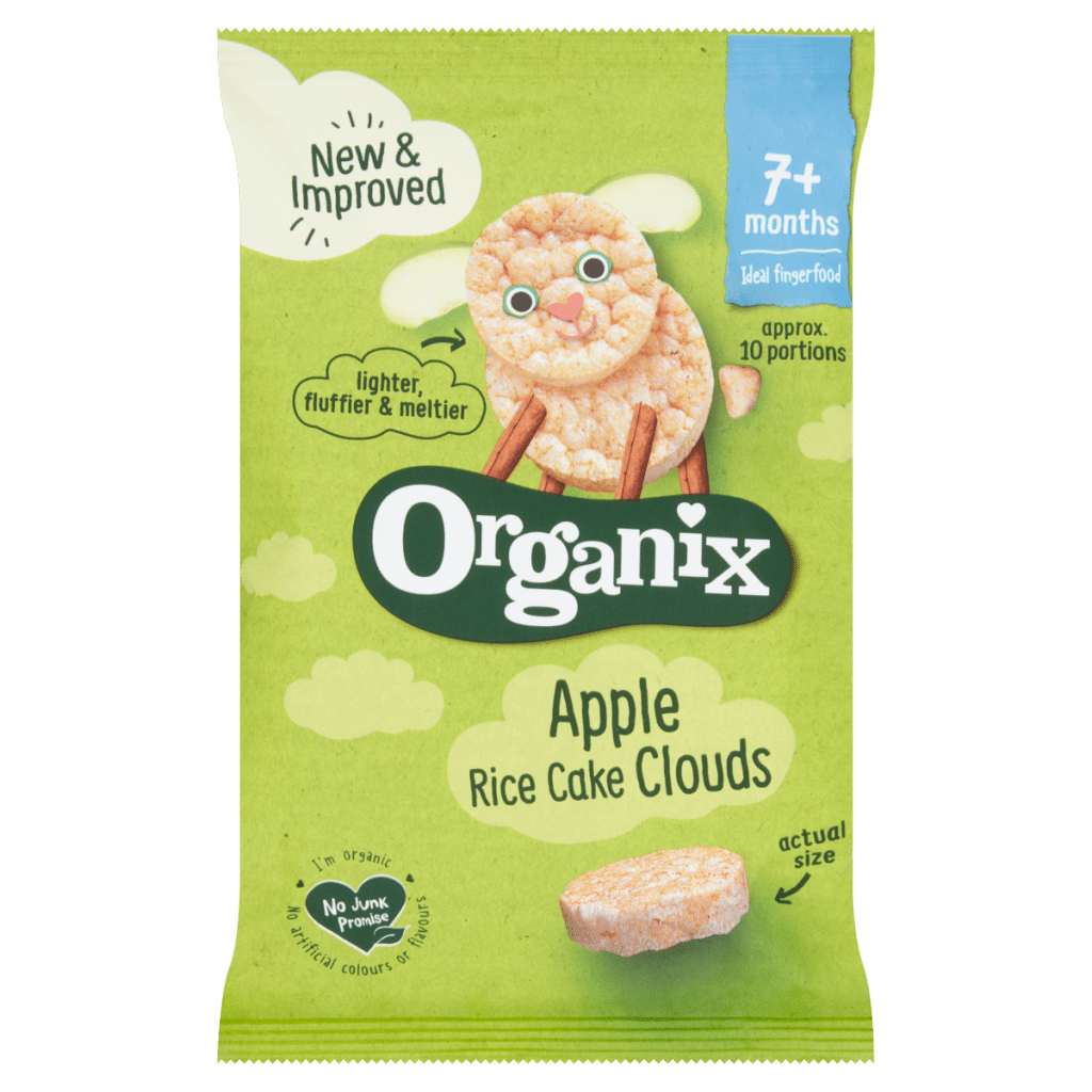 Organix Apple Rice Cake Clouds 7+ Months 40g