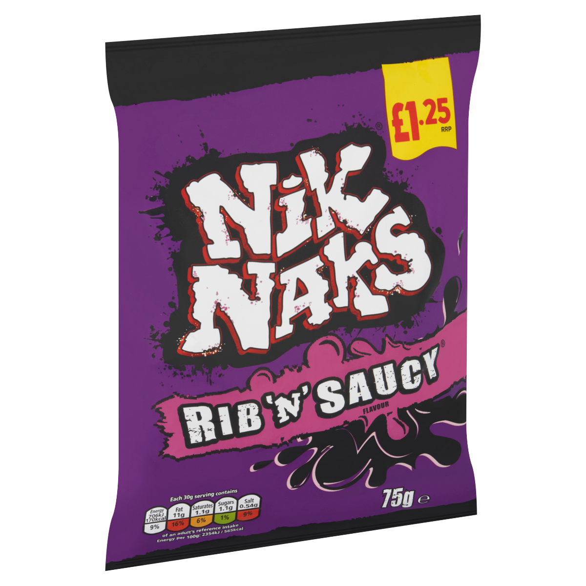 Nik Naks Rib ‘N’ Saucy Flavour 75g