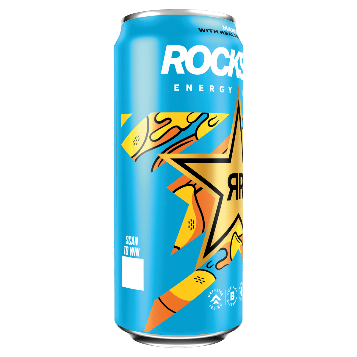 Rockstar Energy Drink Mango with Real Fruit Juice 500ml