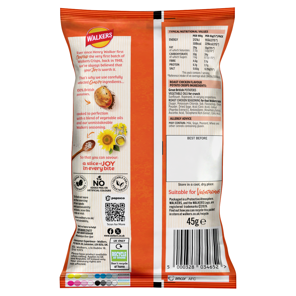 Walkers Roast Chicken Grab Bag Crisps 45g