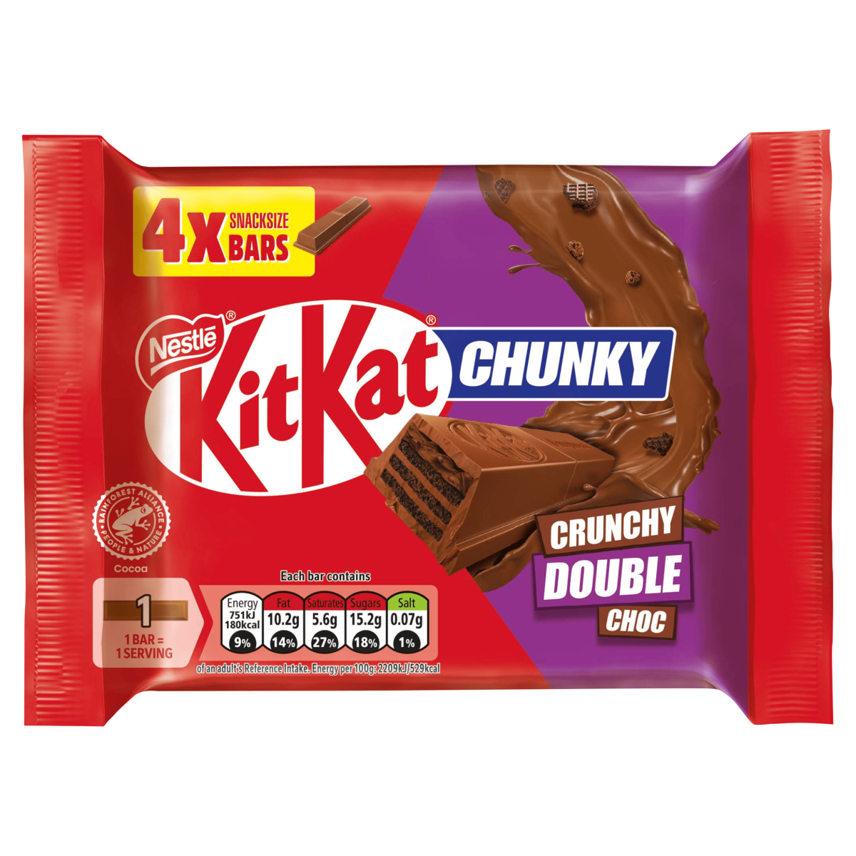 KitKat Chunky Crunchy Double Choc Bars 4 x 34g (136g)