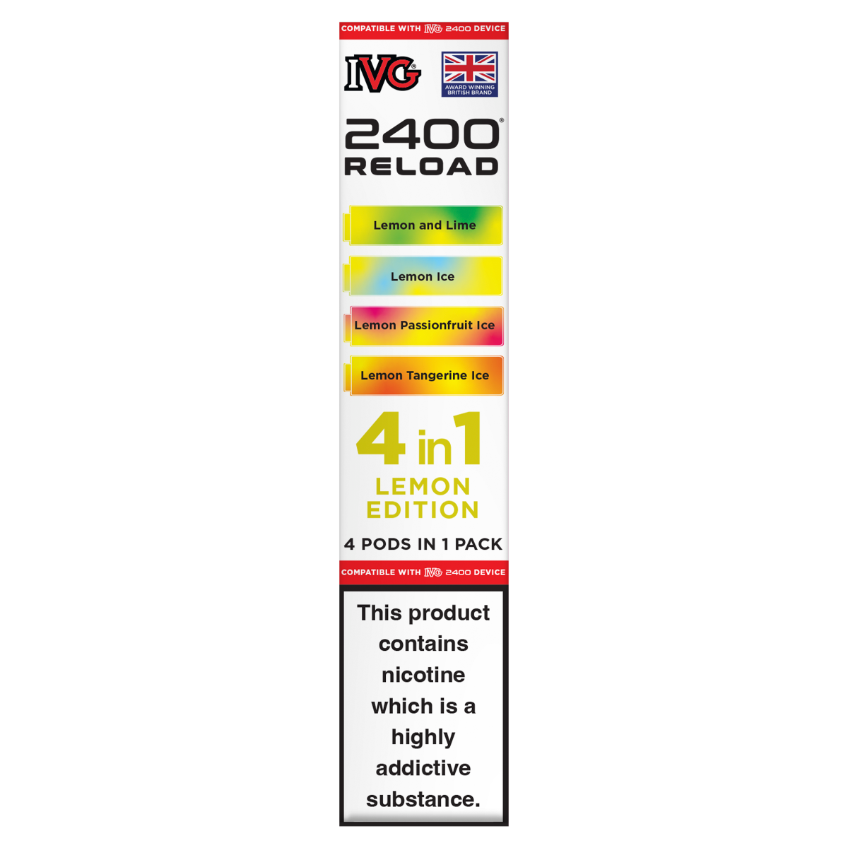 IVG 2400 Reload 4 in 1 Lemon Edition Pods