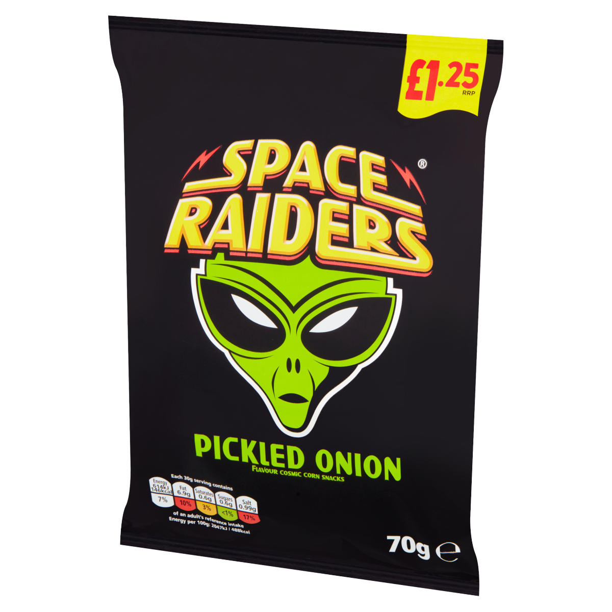 Space Raiders Pickled Onion Flavour Cosmic Corn Snacks 70g