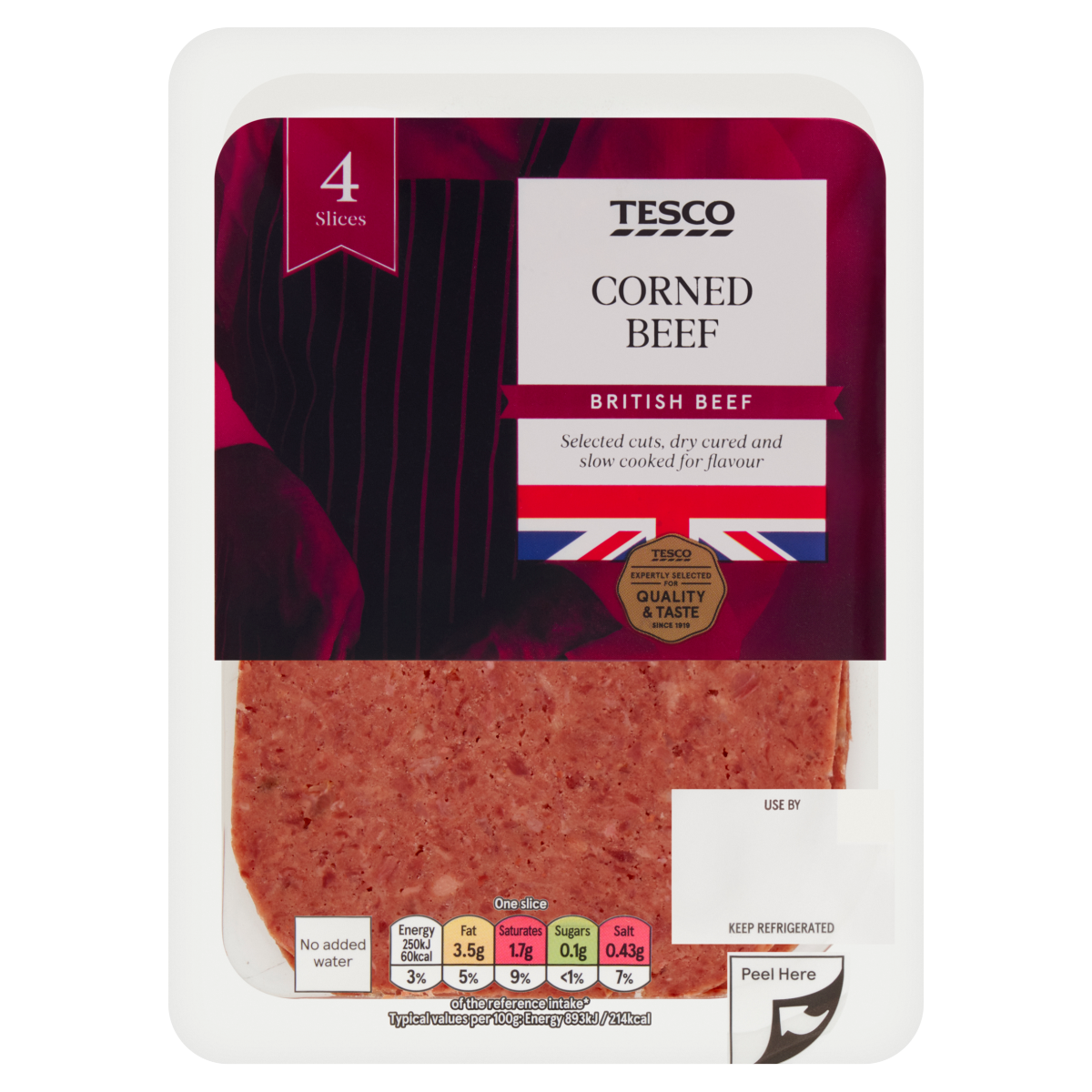 Tesco 4 Corned Beef Slices 110g