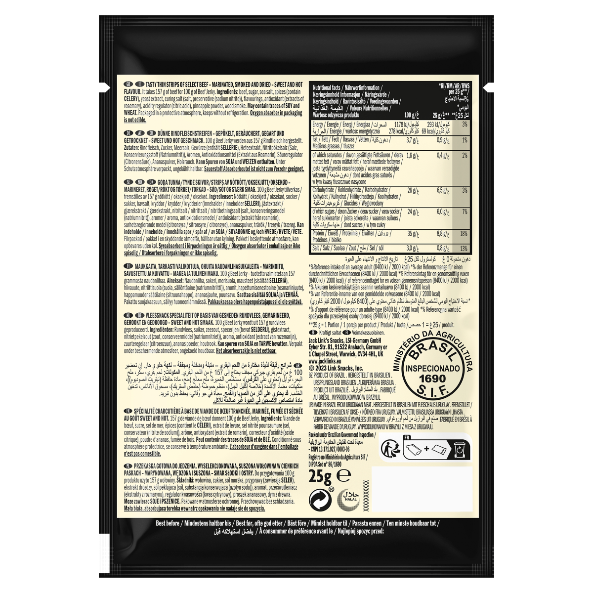 Jack Link’s Beef Jerky Sweet & Hot 25g