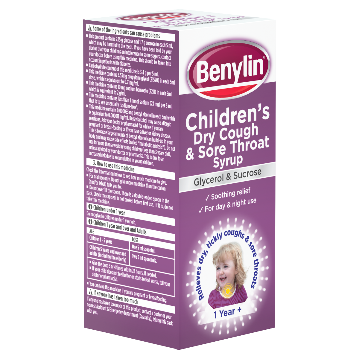 Benylin Children’s Dry Cough and Sore Throat Syrup 125ml
