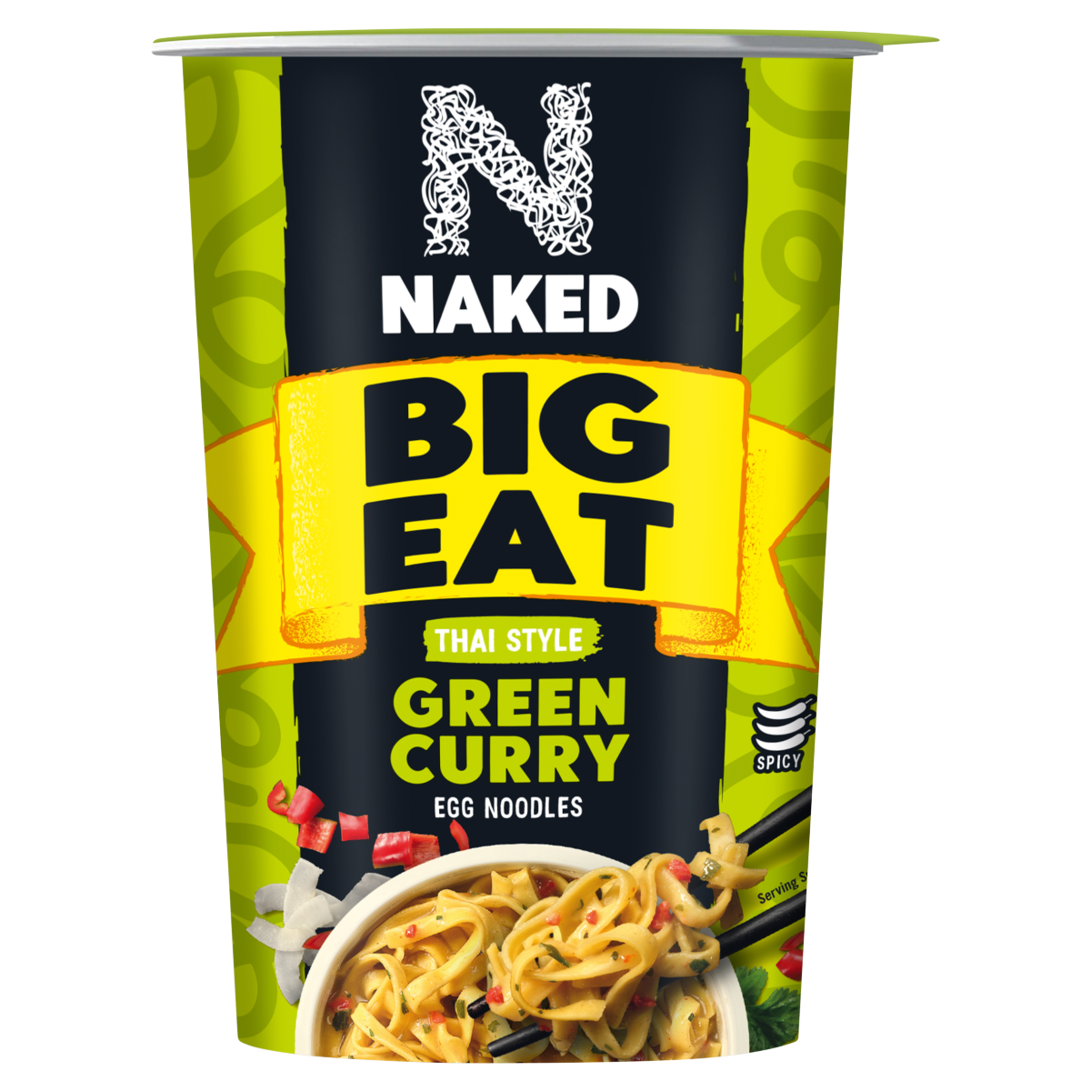 Naked Big Eat Thai Style Green Curry Egg Noodles 104g