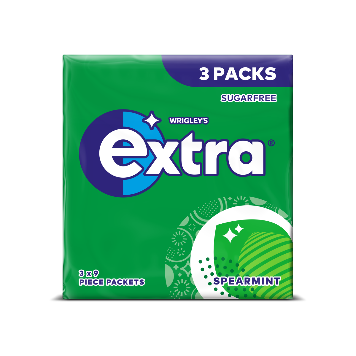 Extra Spearmint Sugarfree Chewing Gum Multipack 3×9 Pieces
