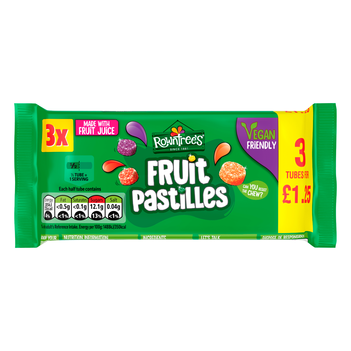 Rowntree’s Fruit Pastilles 3 x 41g (123g)