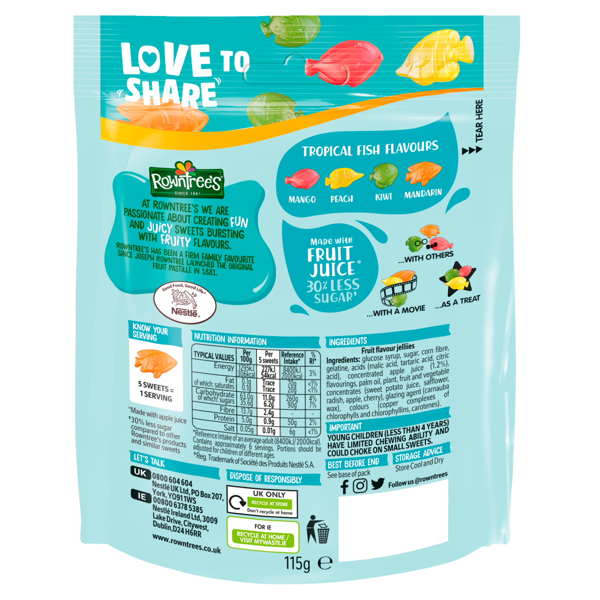 Rowntree’s Tropical Fish 115g