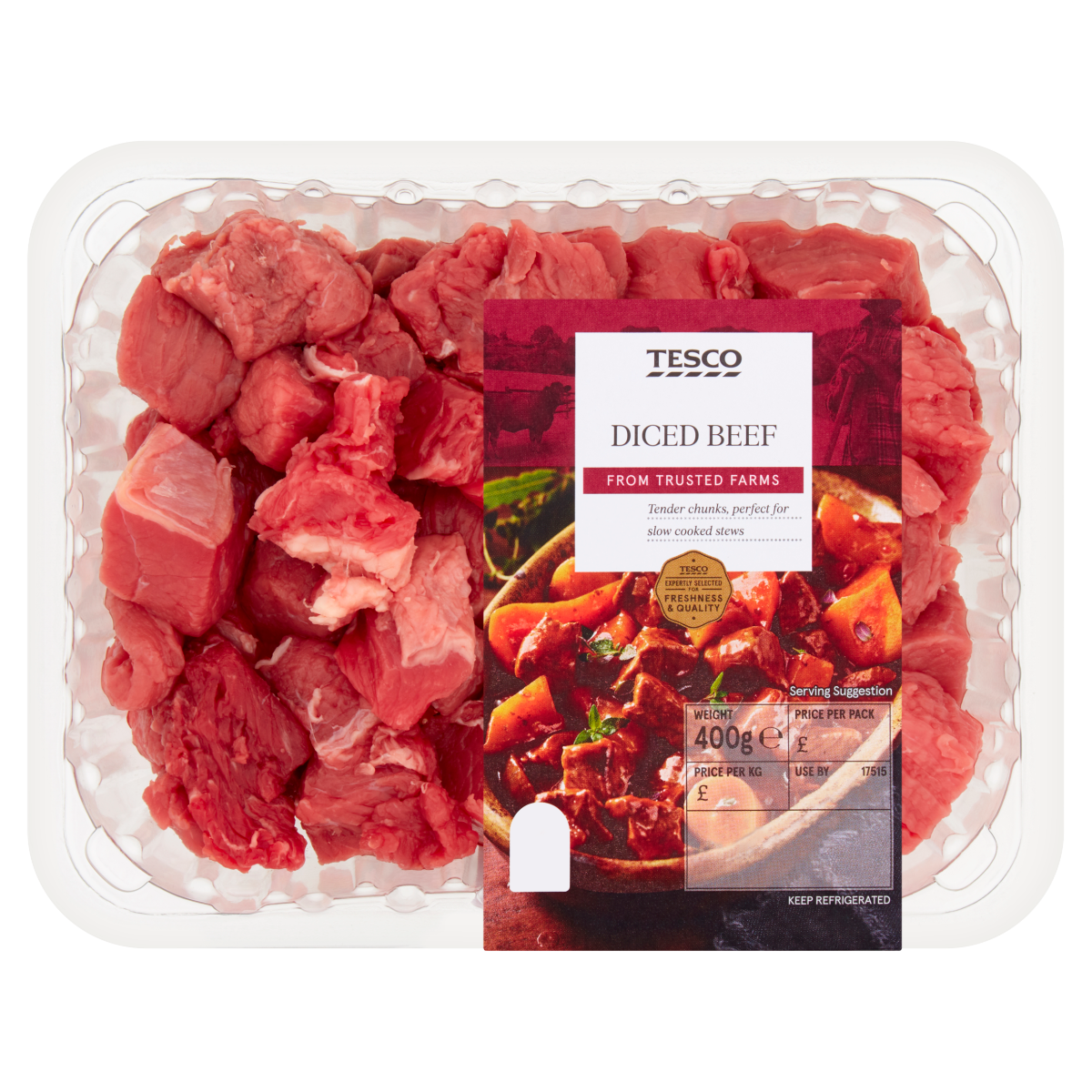Tesco British Diced Beef 400g