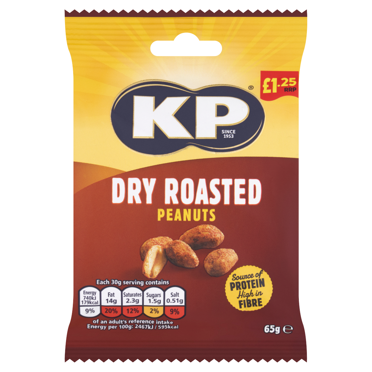 KP Dry Roasted Peanuts 65g