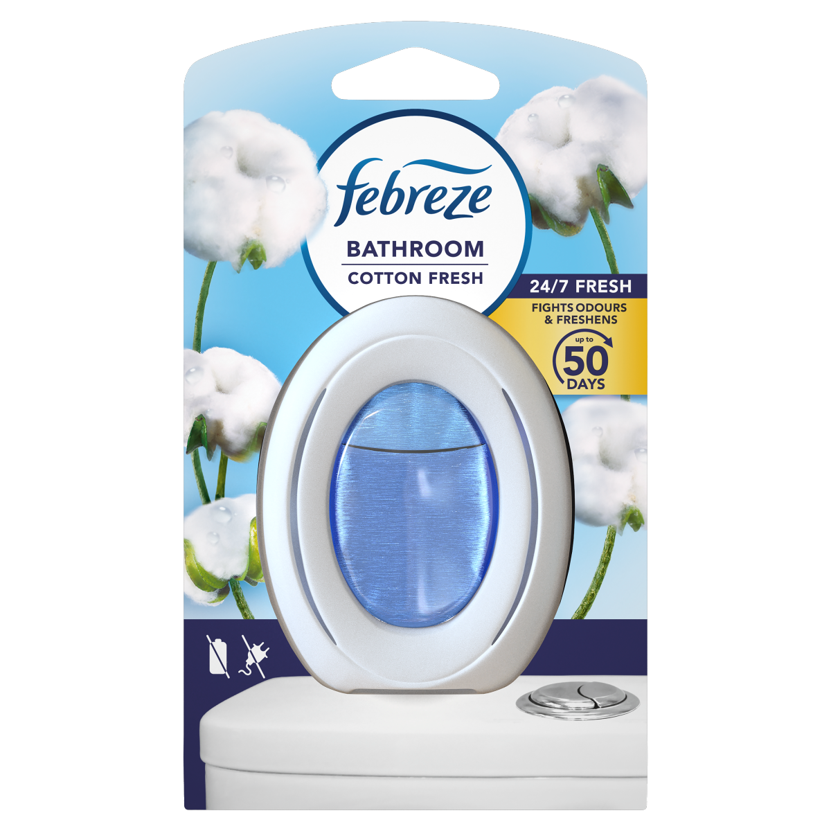 Febreze Bathroom, Continuous Air Freshener Cotton Fresh 1 Count