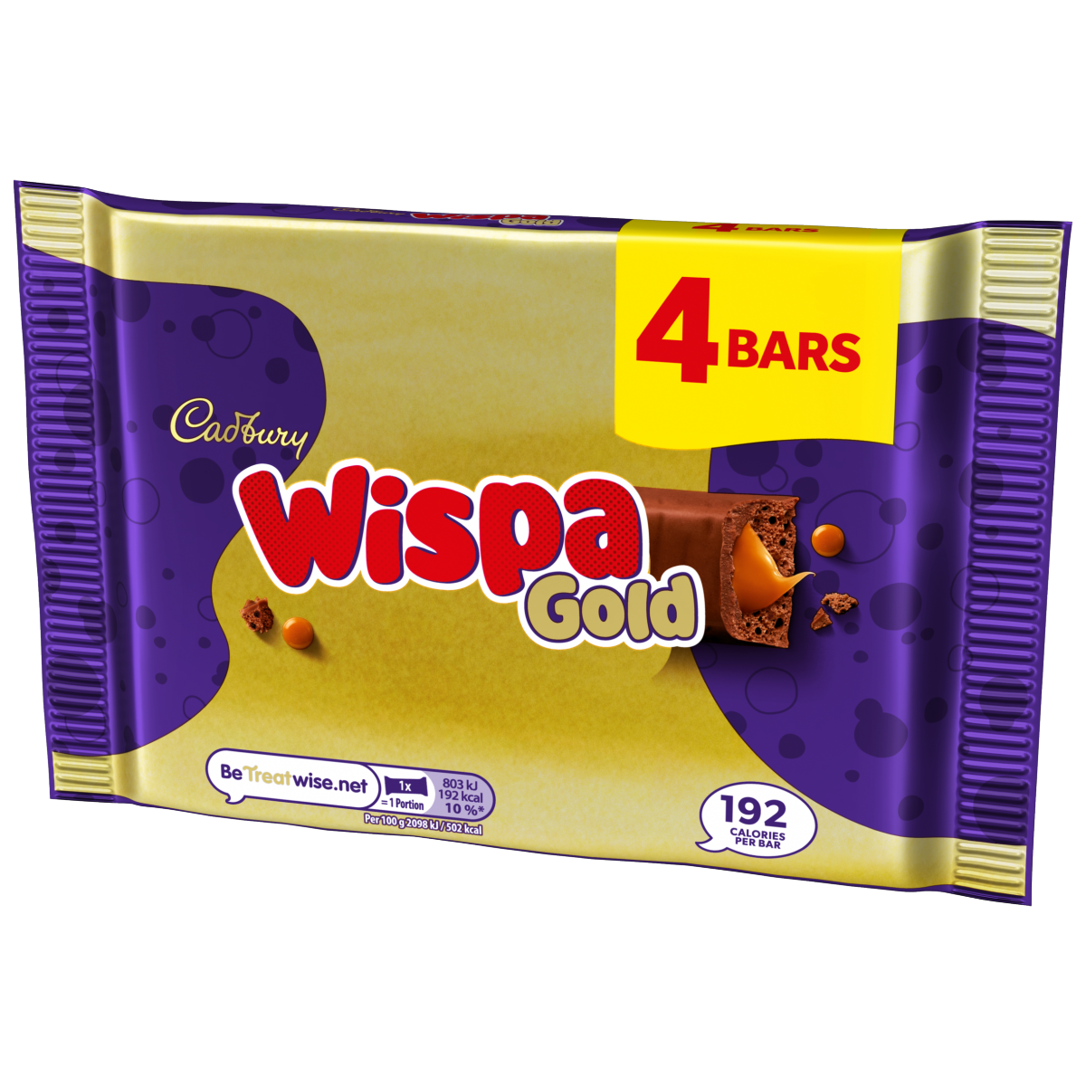 Cadbury Wispa Gold Chocolate Bar 4 Pack Multipack 153.2g (4 x 38.3g)