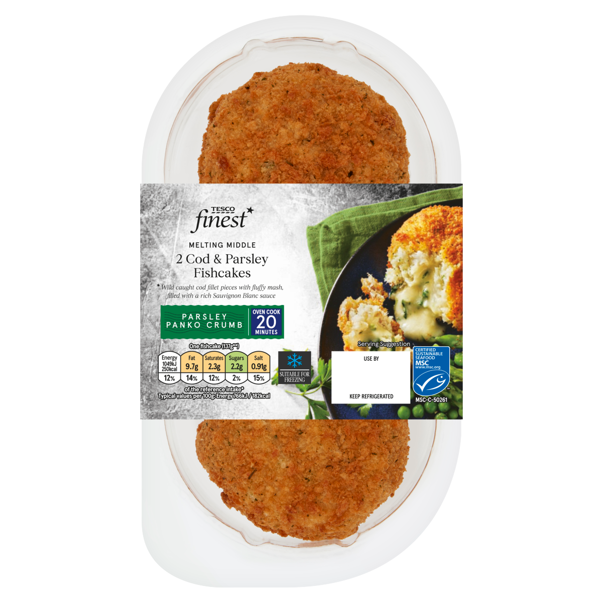 Tesco Finest 2 Cod & Parsley Fishcakes 290g