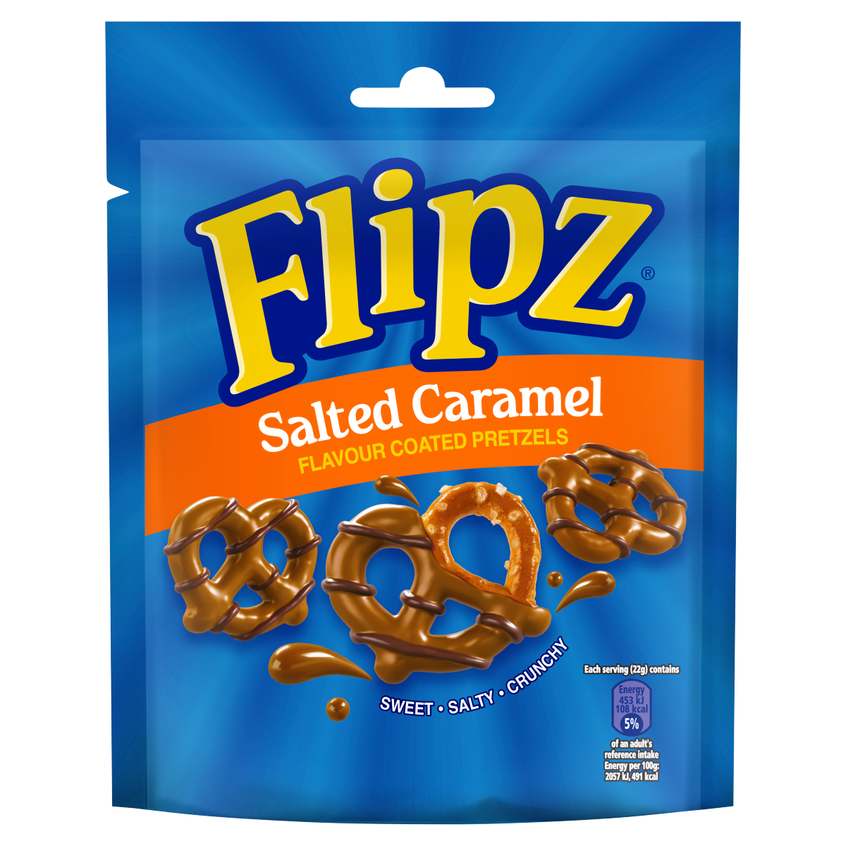 Flipz Pretzels Salted Caramel Flavour Snacks 90g