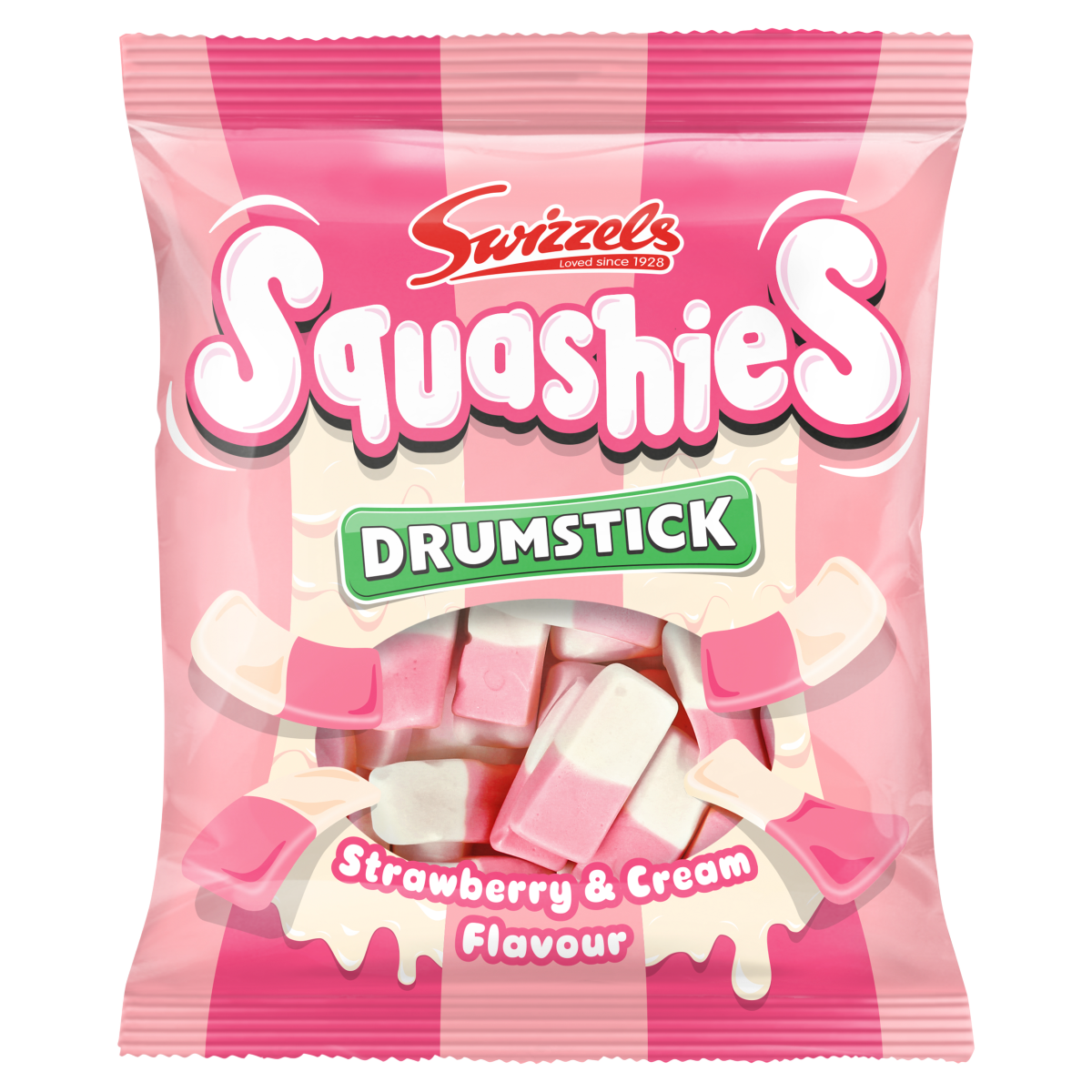 Swizzels Strawberry & Cream Flavour Squashies Drumstick 100g