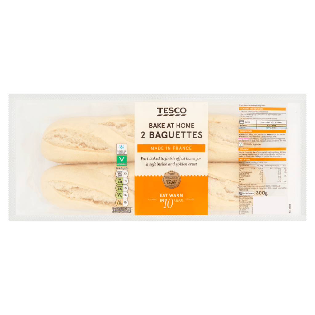 Tesco 2 Bake at Home Baguettes 300g