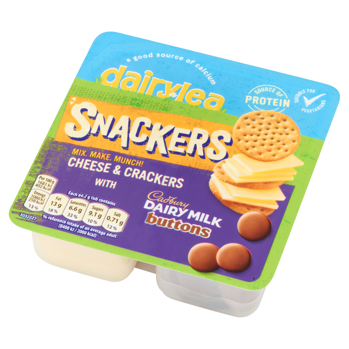 Dairylea Snackers Cheese & Crackers with Cadbury Dairy Milk Buttons 64.2g