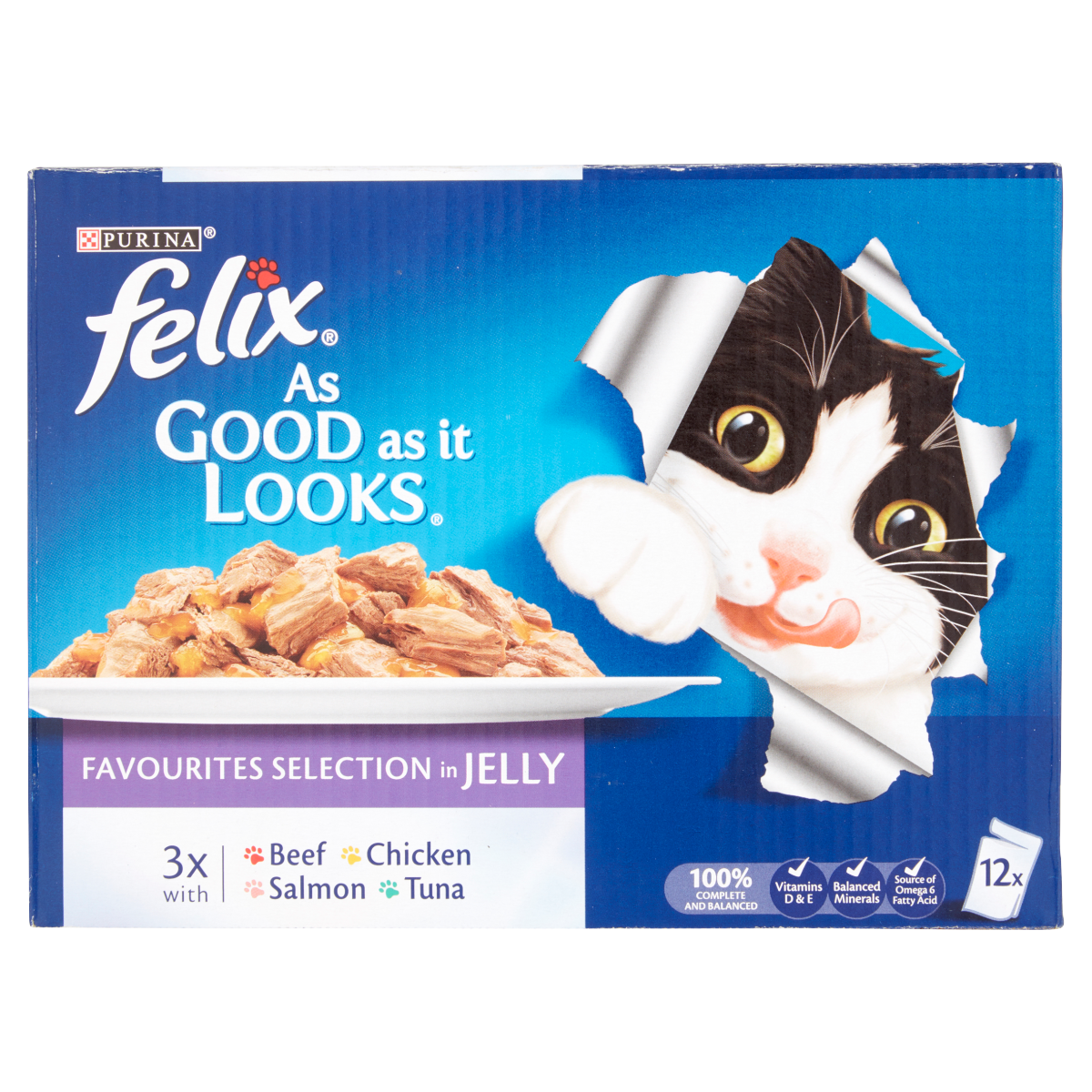 Felix As Good As It Looks Adult Cat Food Favourites Selection in Jelly 12 x 100g