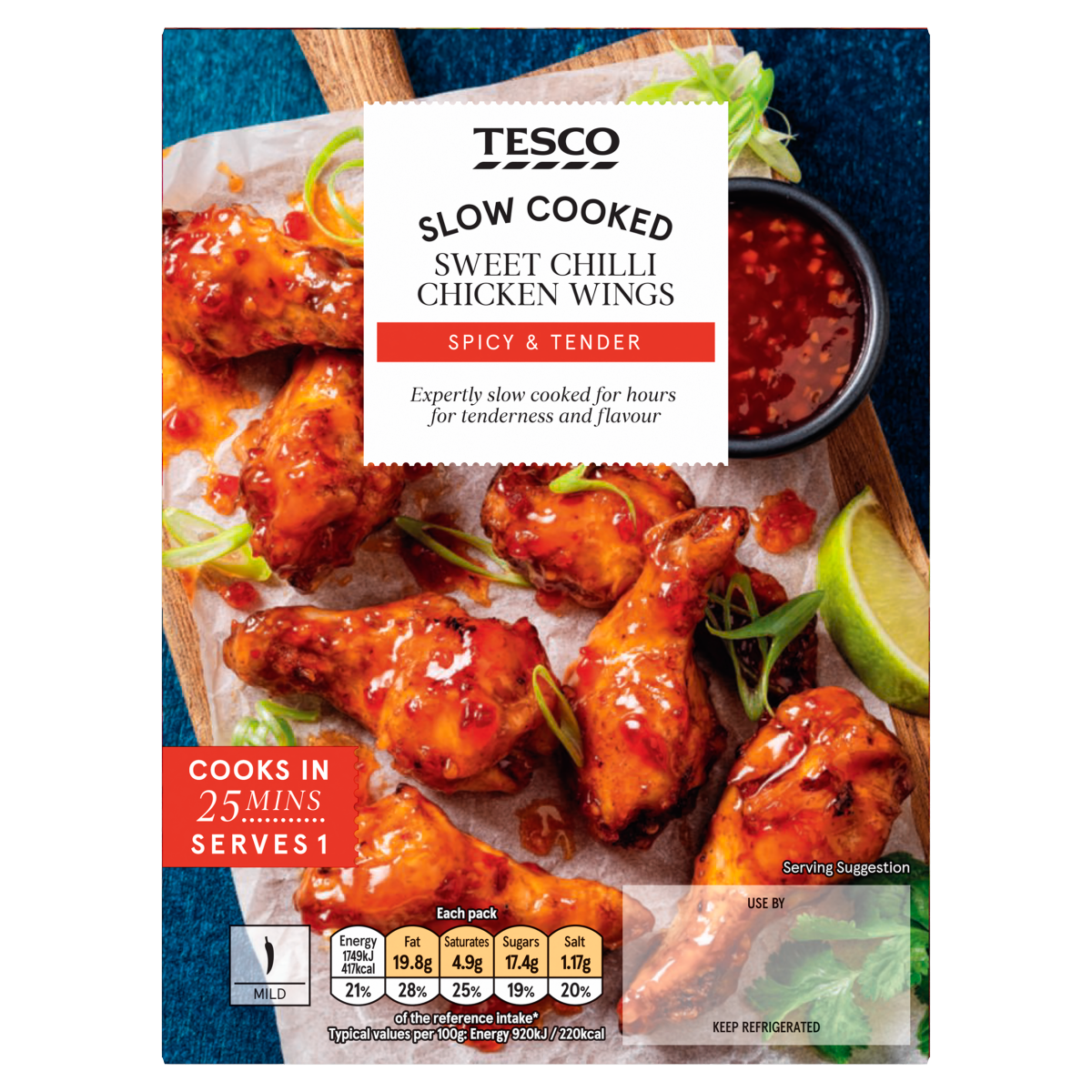 Tesco Slow Cooked Sweet Chilli Chicken Wings 310g