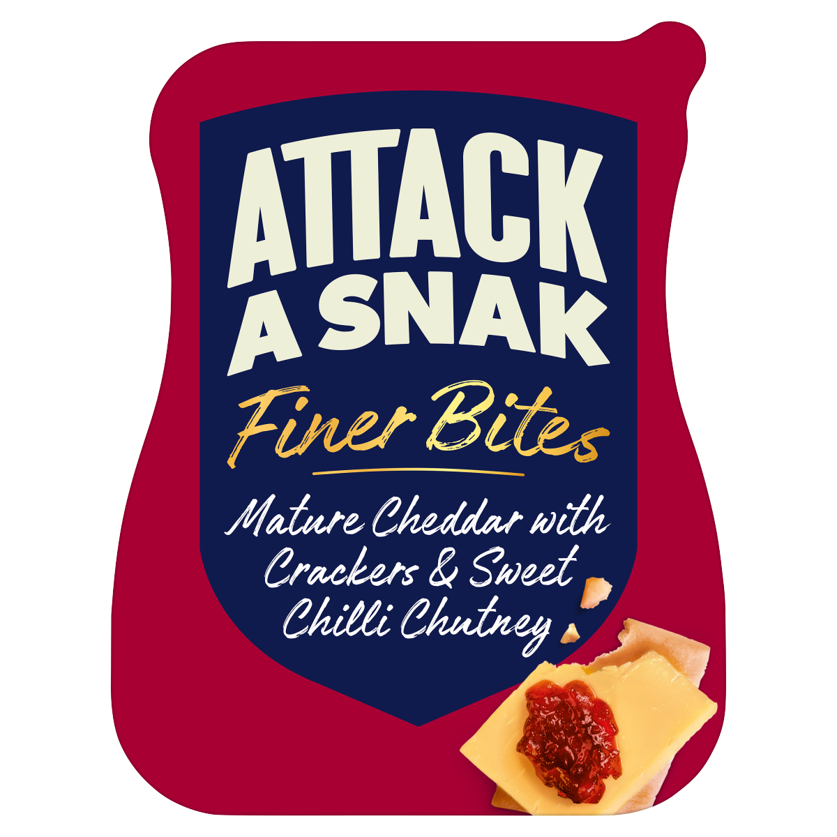Attack a Snak Finer Bites Mature Cheddar with Crackers & Sweet Chilli Chutney 72g