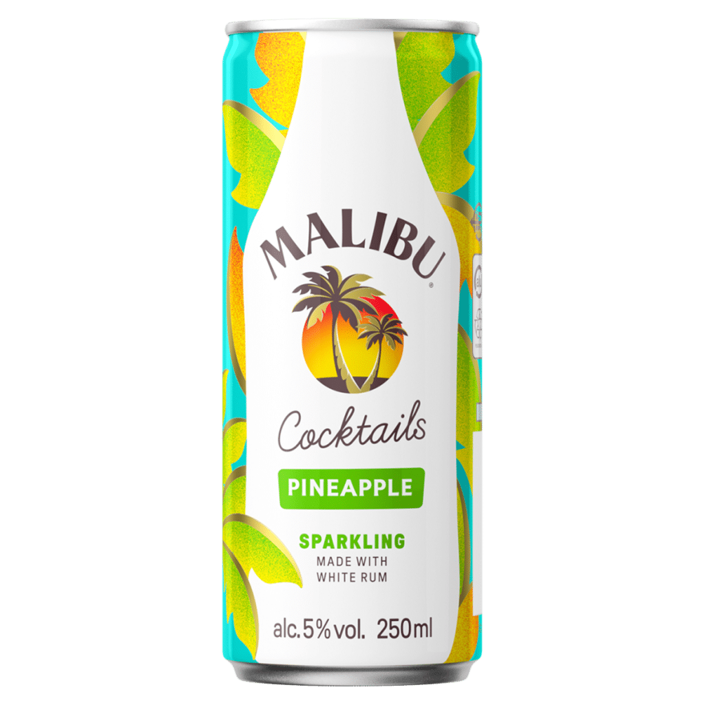 Malibu Pineapple Sparkling Pre-Mixed Drink 250ml