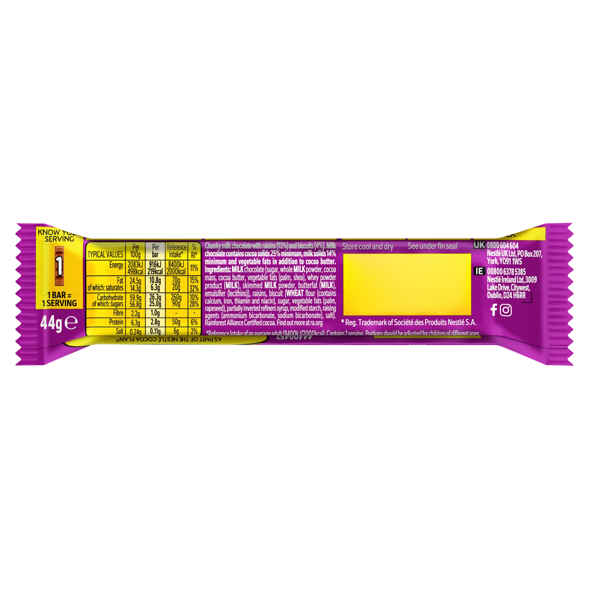 Yorkie Raisin & Biscuit 44g