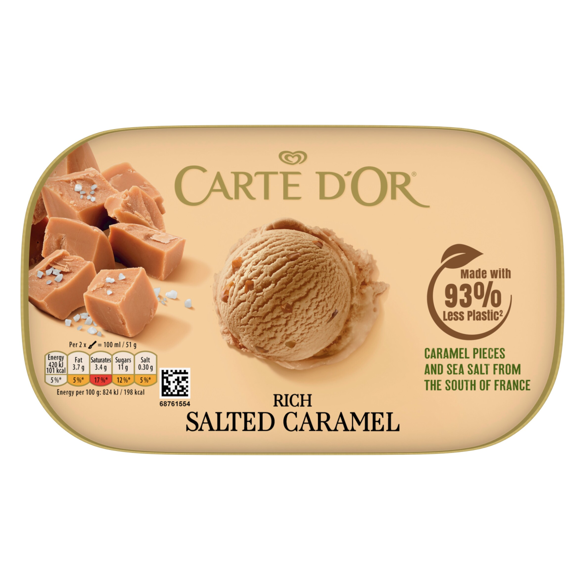 Carte D’or  Ice Cream Dessert Rich Salted Caramel ice cream 900 ml