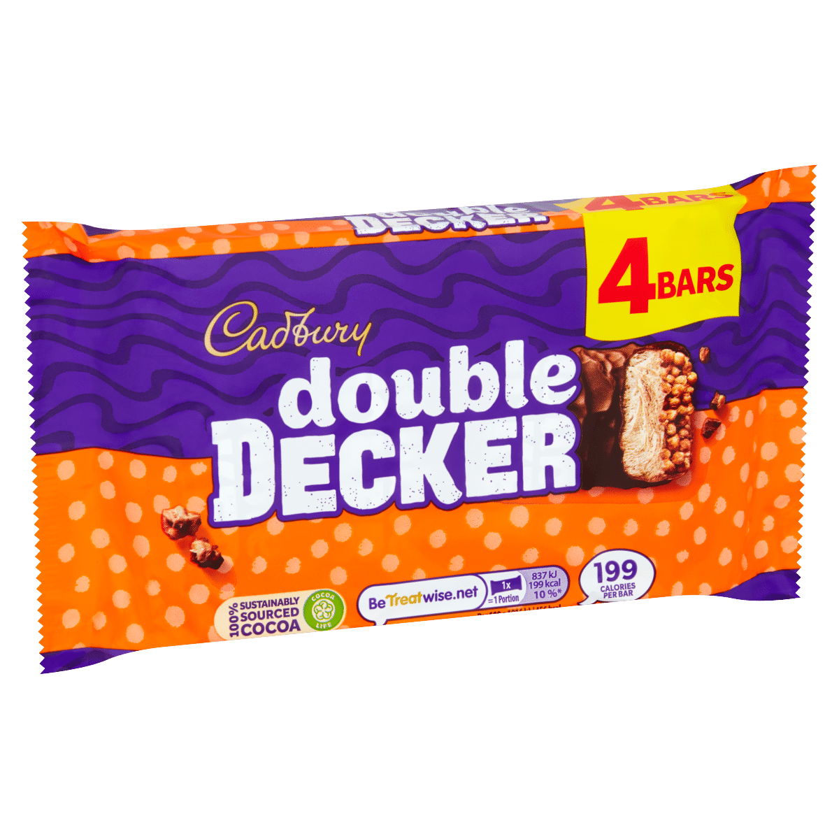 Cadbury Double Decker Chocolate Bar 4 Pack 174.8g