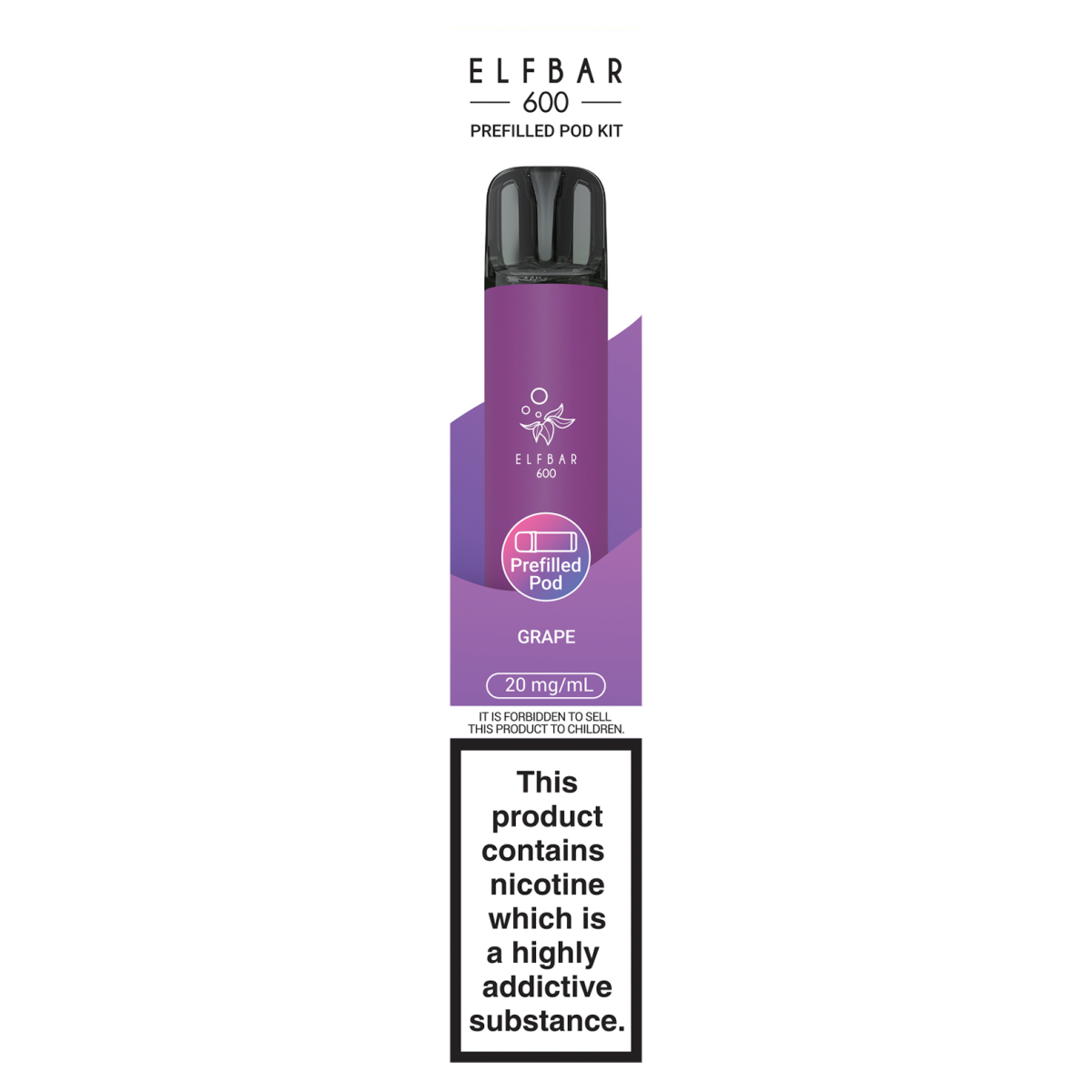 Elfbar 600 Grape Prefilled Pod Kit 20mg/ml