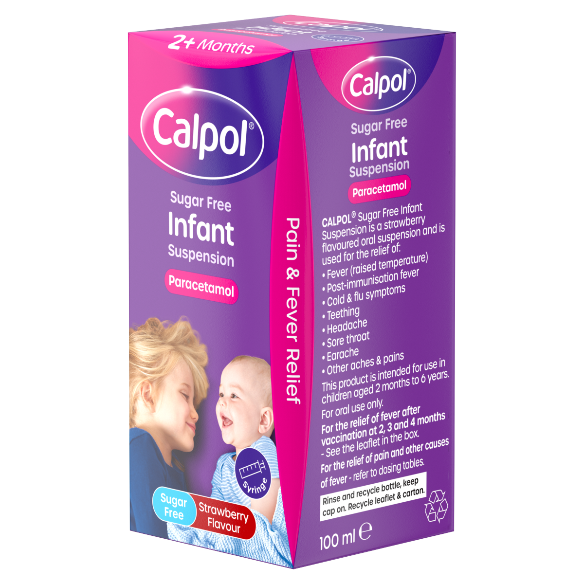 Calpol Infant Sugar-Free Oral Suspension Paracetamol 2+ Months 100ml