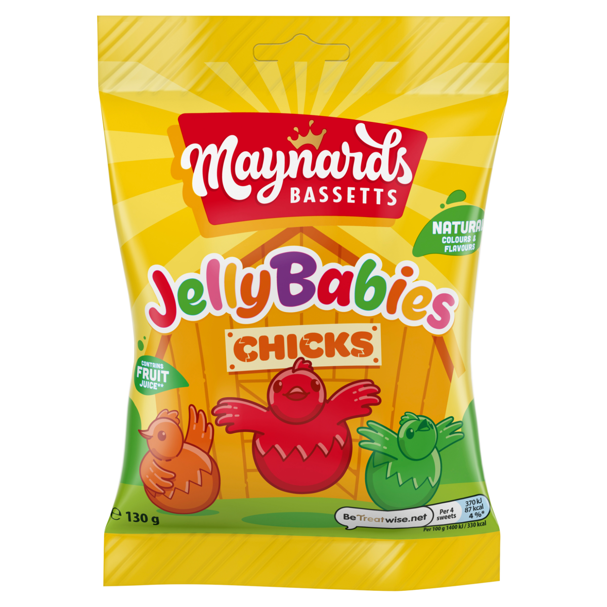 Maynards Bassetts Jelly Babies Chicks Sweets Sharing Bag 130g