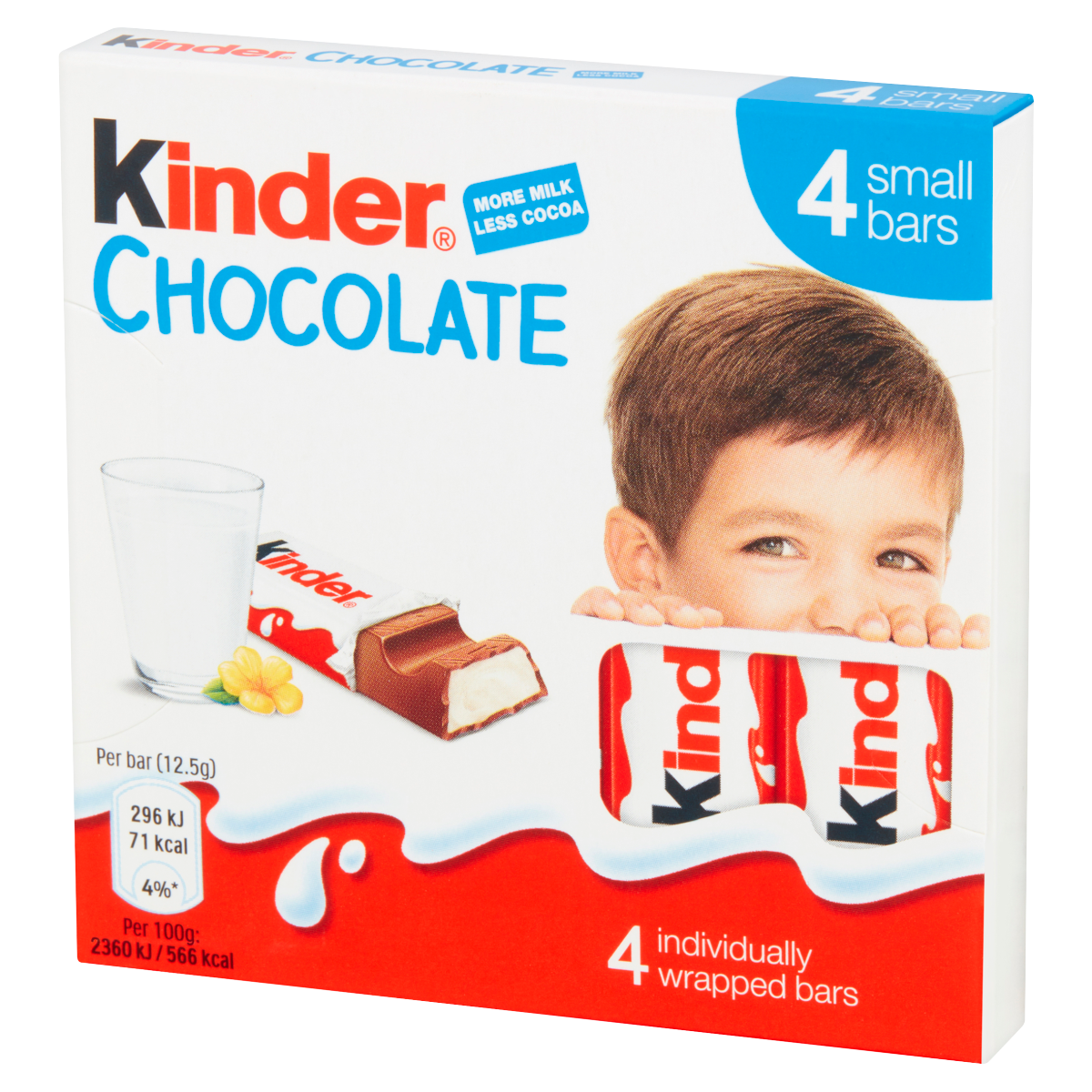 Kinder Small Chocolate Bars Multipack 4 x 12.5g (50g)