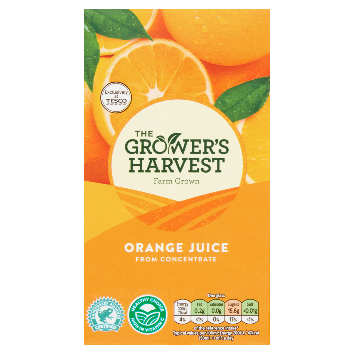 Tesco The Grower’s Harvest Orange From Concentrate Juice 1 Litre