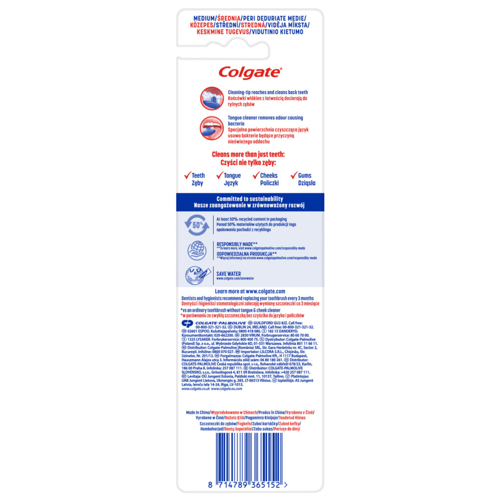 Colgate Extra Clean Medium Manual Toothbrush x3