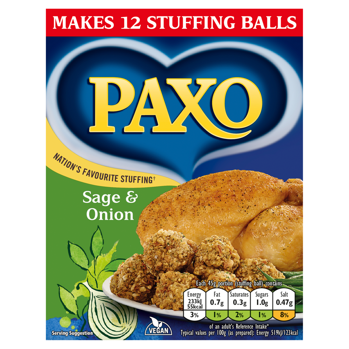 Paxo Sage & Onion Stuffing Mix 170g