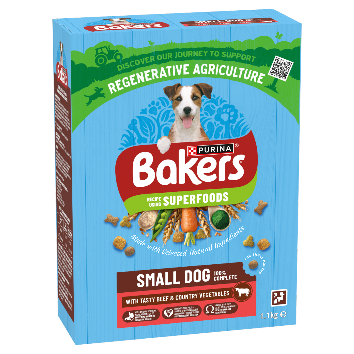 BAKERS Superfoods Small Dog Beef Dry Dog Food 1.1kg