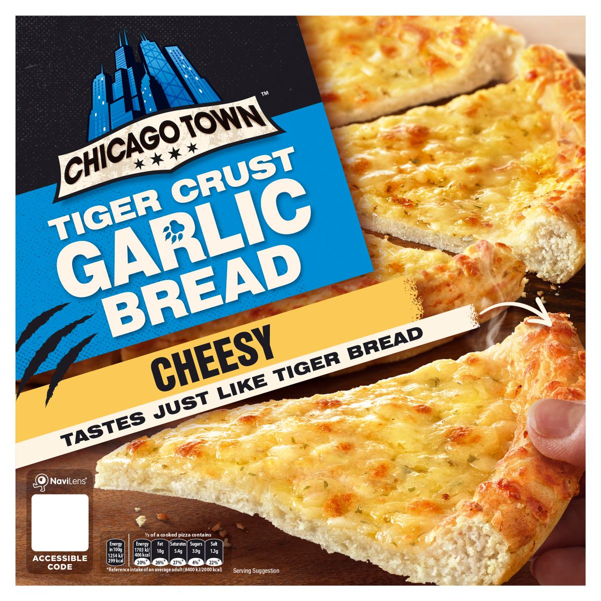 Chicago Town Tiger Crust Garlic Bread Cheesy Pizza 258g